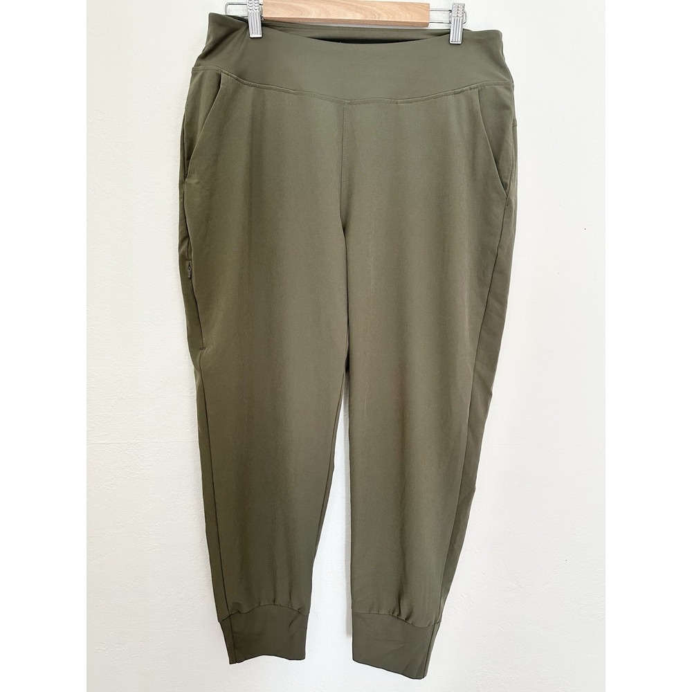 Patagonia Happy Hike Studio Pants Women's L Olive Green Hiking Travel Jogger